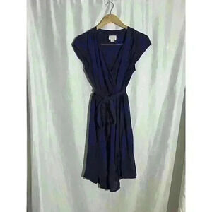 ANTHROPOLOGIE MAEVE SMALL NORONHA WRAP DRESS PURPLE FLOWY CAP SLEEVE EXQUISITE